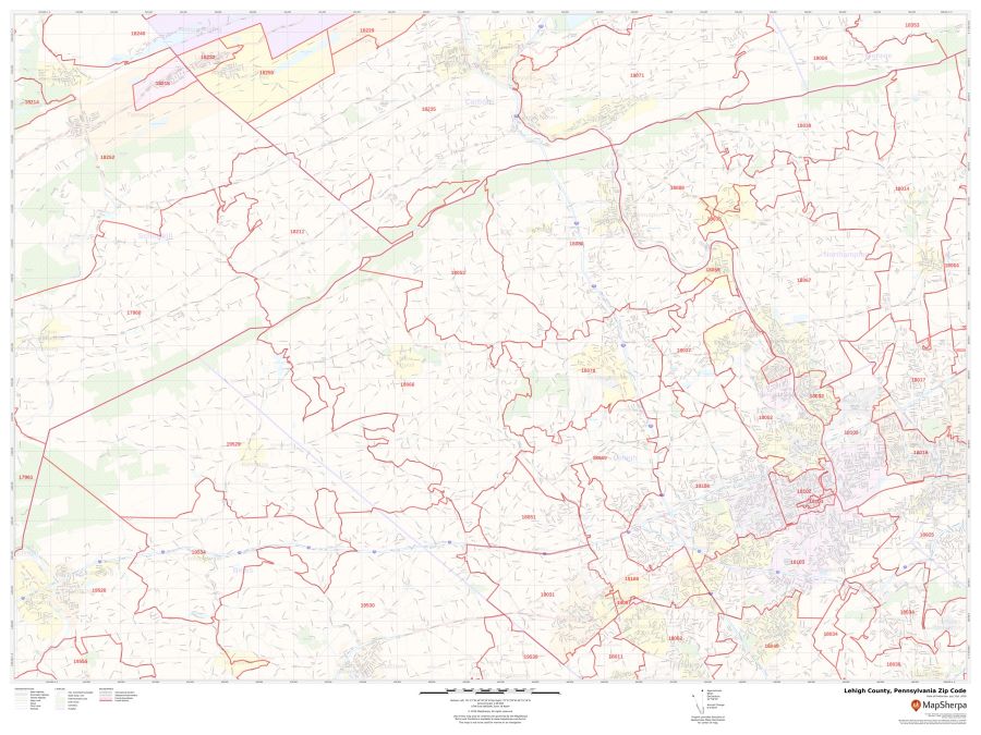Lehigh County Zip Code Map