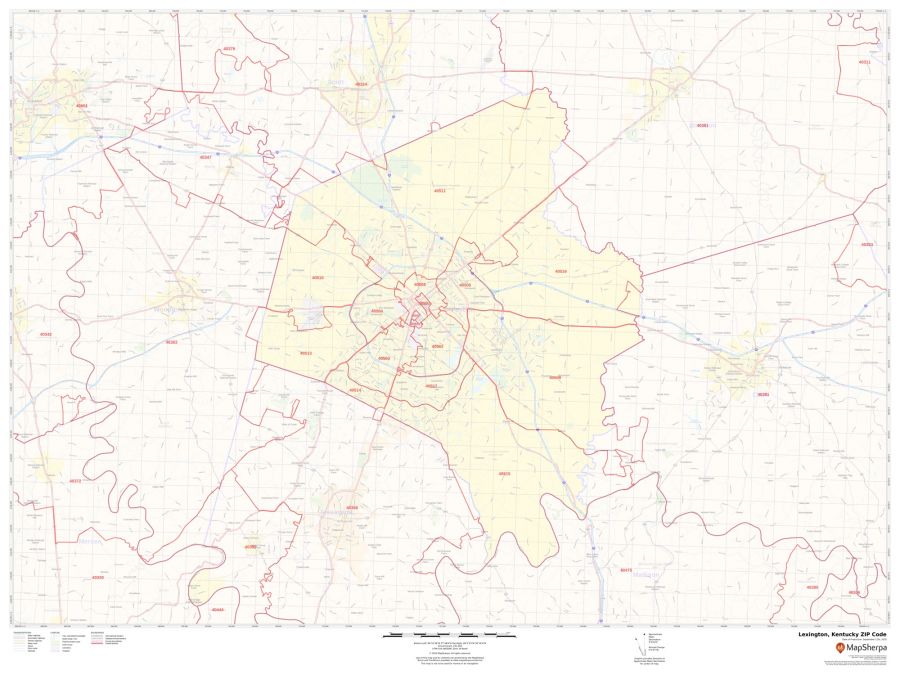 Lexington ZIP Code Map