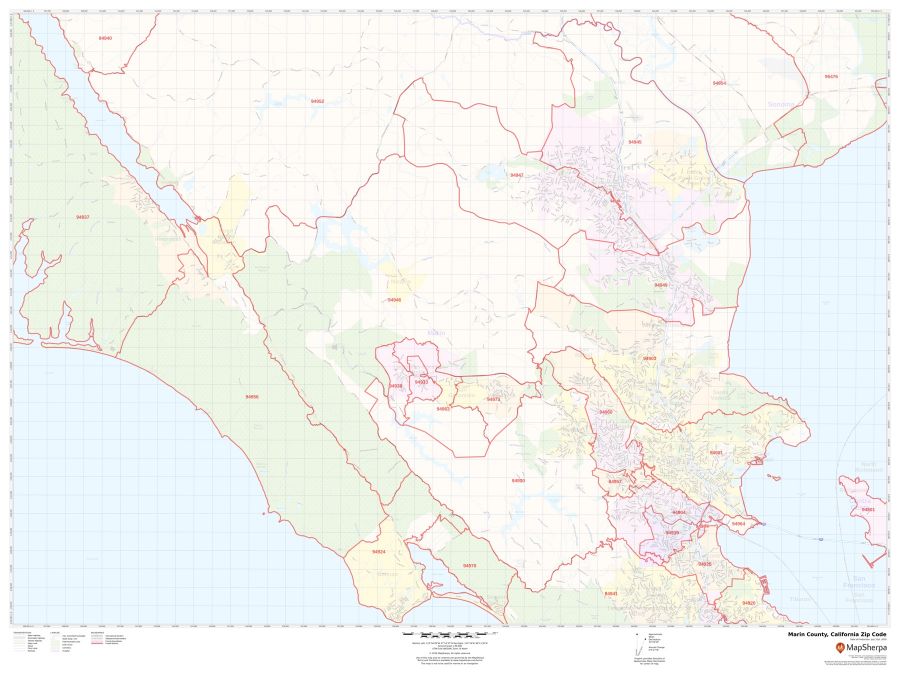Marin County Zip Code Map