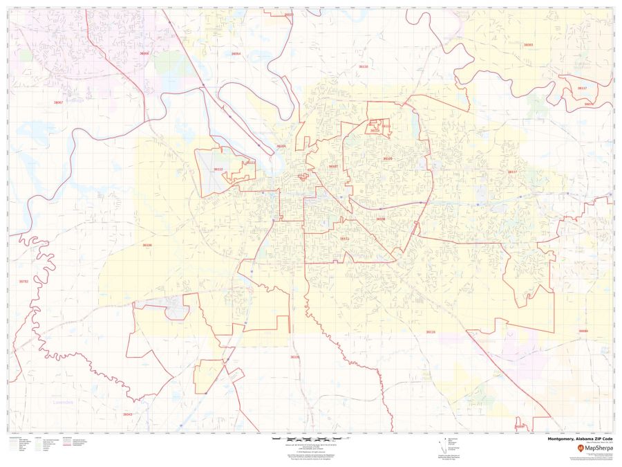 Montgomery Alabama ZIP Code Map