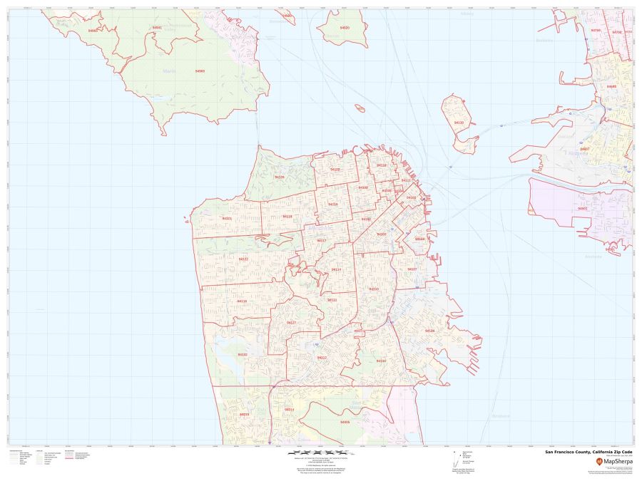 San Francisco County Zip Code Map