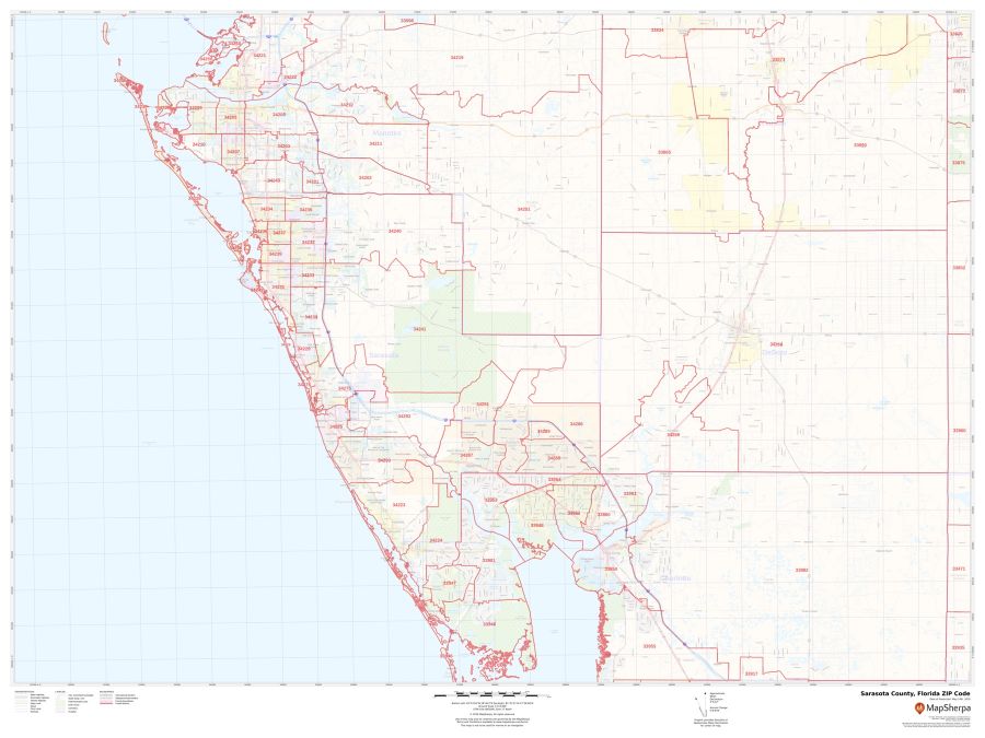 Sarasota County ZIP Code Map