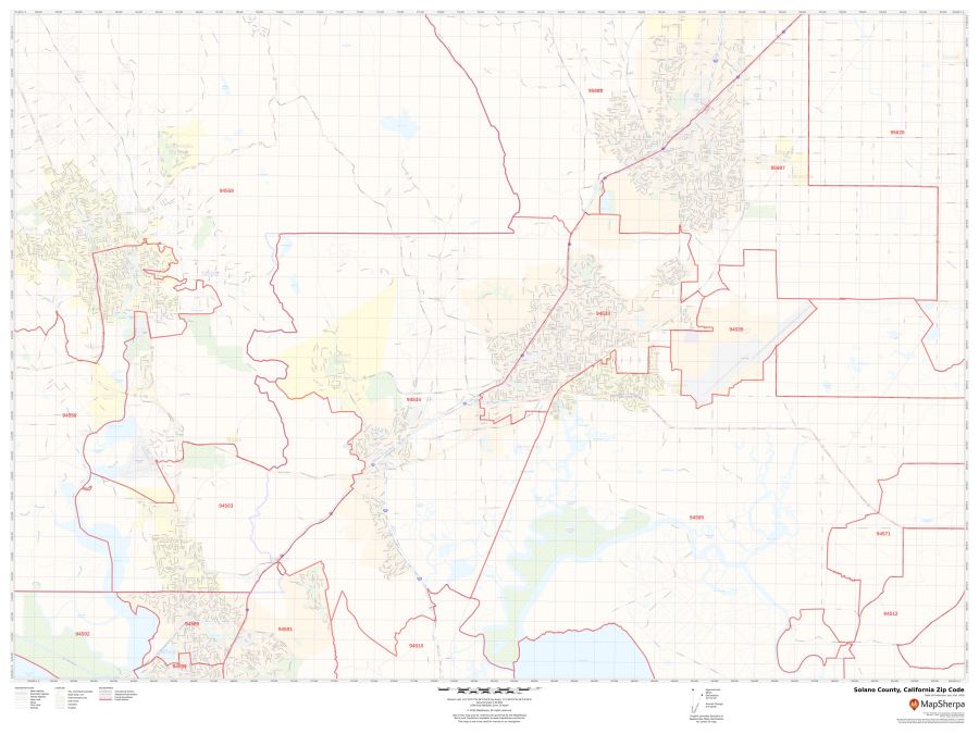 Solano County Zip Code Map