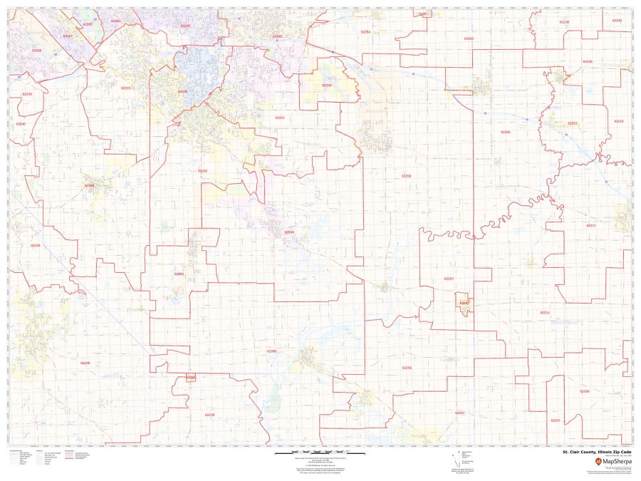 St. Clair County Zip Code Map