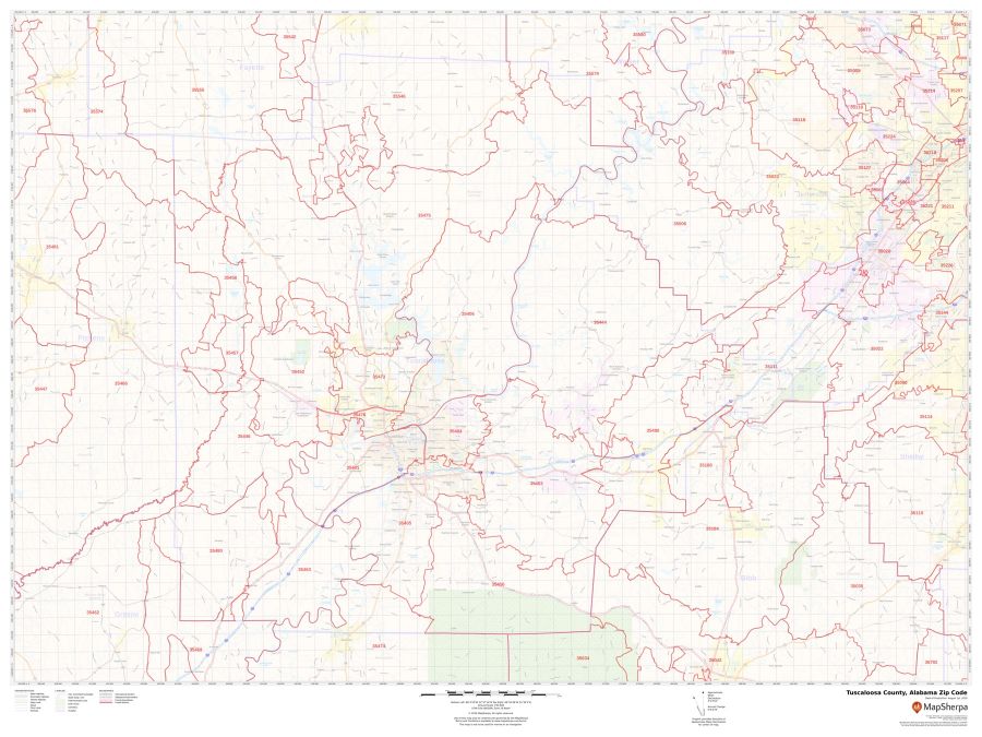 Tuscaloosa County Zip Code Map