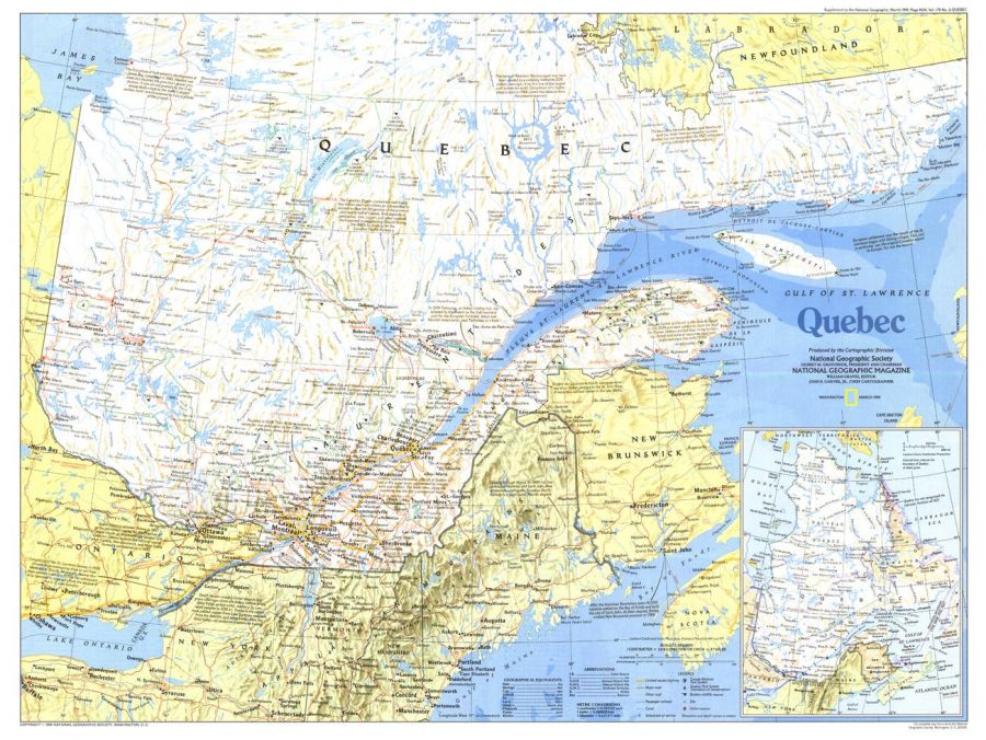 Quebec Published 1991 Map