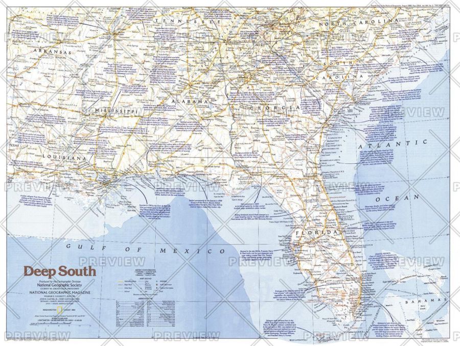 Deep South Published 1983 Map
