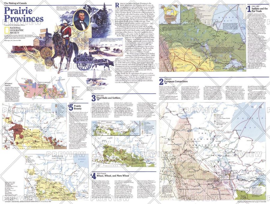 Making Of Canada Prairie Provinces Theme Published 1994 Map