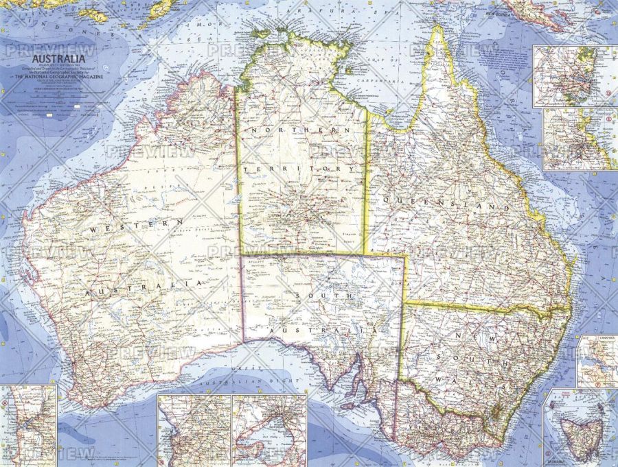 Australia Published 1963 Map
