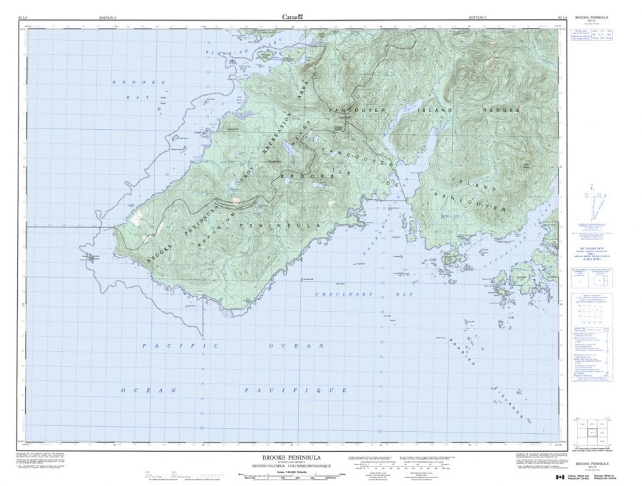 Brooks Peninsula - 92 L/4 - British Columbia Map