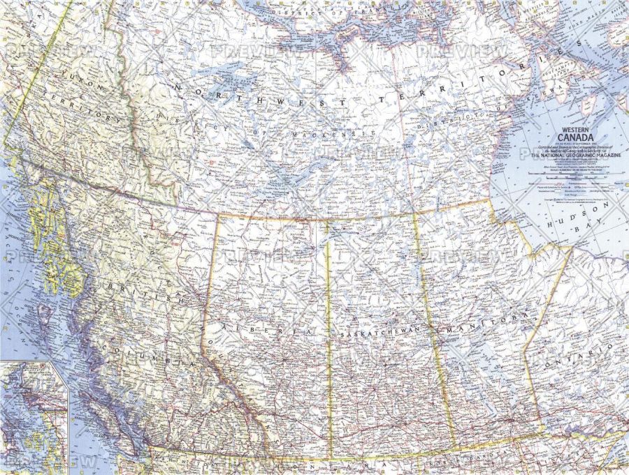 Western Canada Published 1966 Map