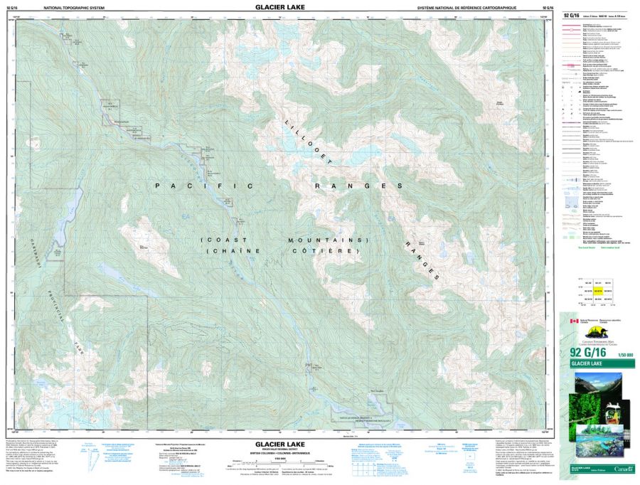 Glacier Lake - 92 G/16 - British Columbia Map