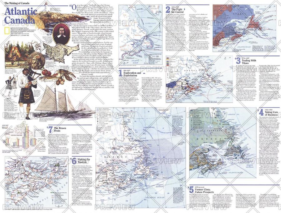 Making Of Canada Atlantic Canada Theme Published 1993 Map