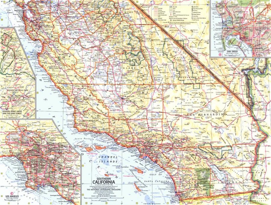 Southern California Published 1966 Map