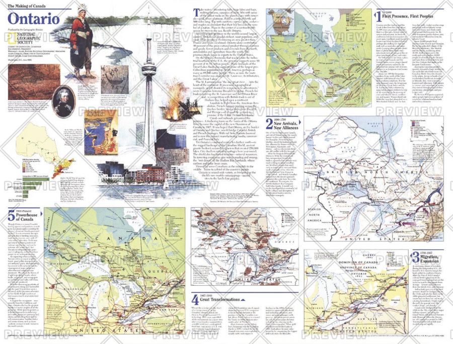 Making Of Canada Ontario Theme Published 1996 Map