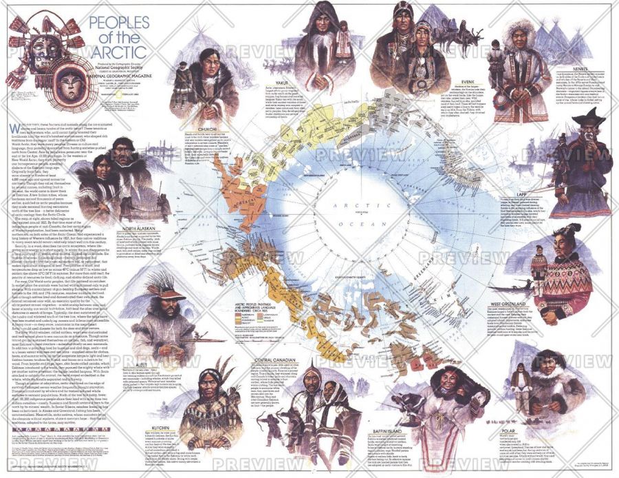 Peoples Of The Arctic Published 1983 Map