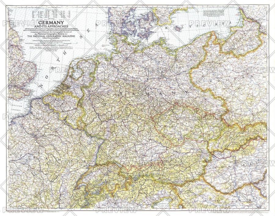 Germany And Its Approaches 1938 1939 Published 1944 Map