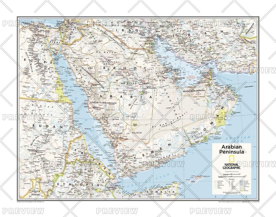 Arabian Peninsula Atlas Of The World 10Th Edition Map