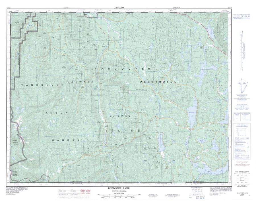 Brewster Lake - 92 K/4 - British Columbia Map