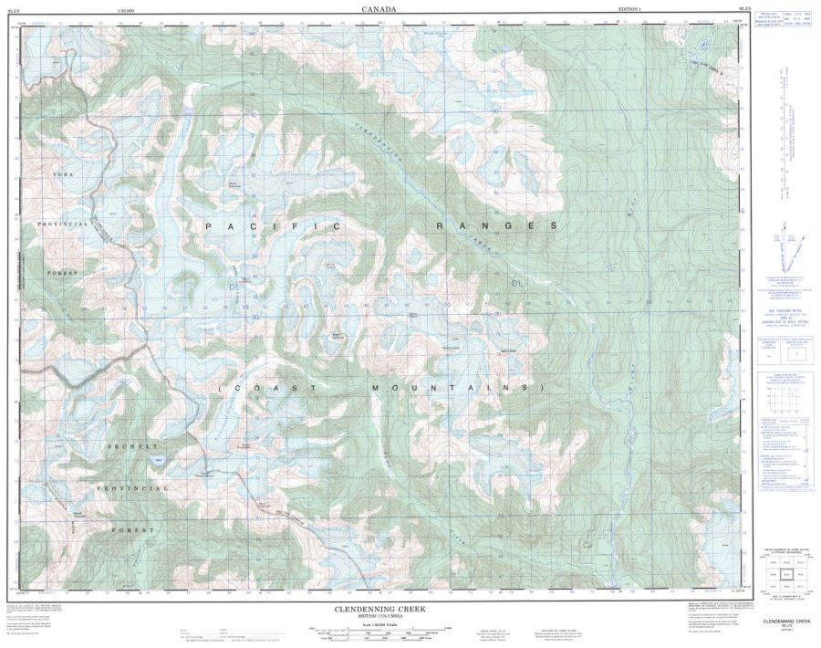 Clendenning Creek - 92 J/5 - British Columbia Map