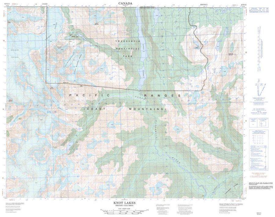 Knot Lakes - 92 N/13 - British Columbia Map