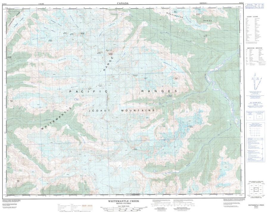 Whitemantle Creek - 92 N/3 - British Columbia Map