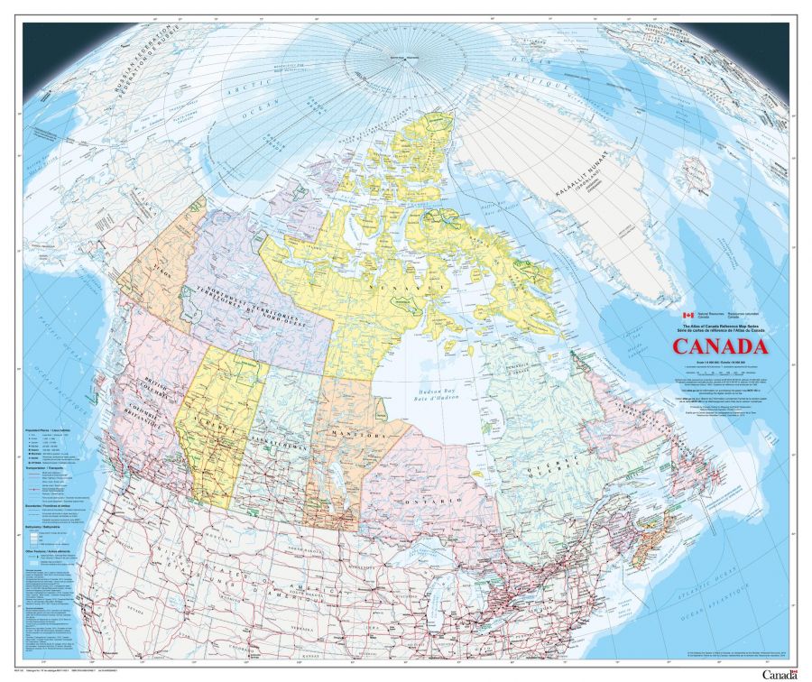 Canada Wall Map Bilingual Atlas Of Canada