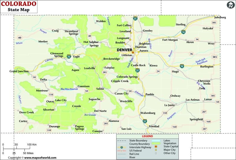 Laminated Map Large Detailed Roads And Highways Map Of Colorado State