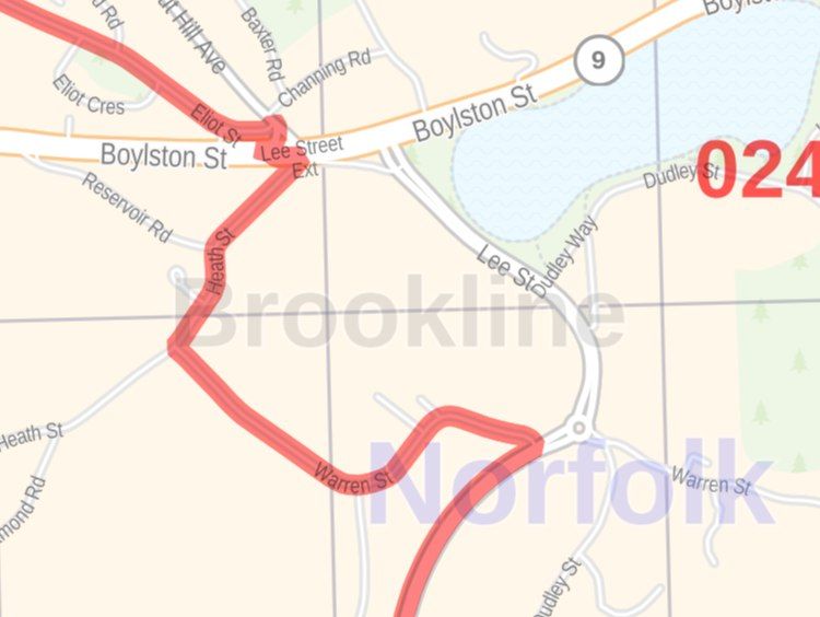 Brookline MA Zip Code Map