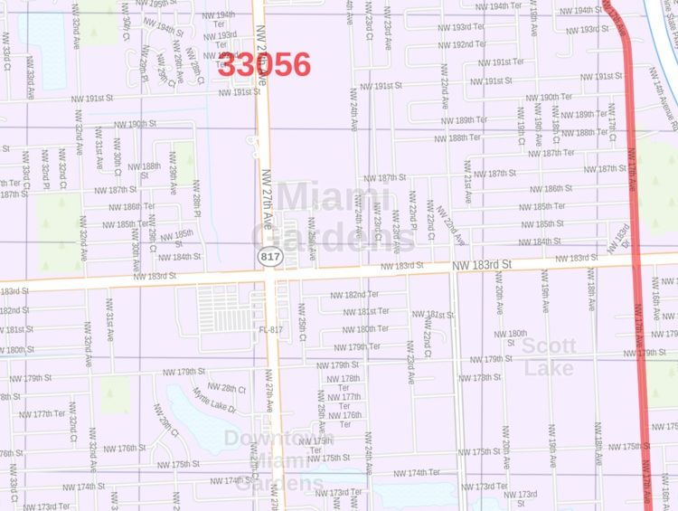 Miami Gardens Fl Zip Code Map