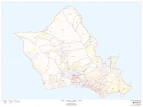 Honolulu Zip Code Map, Hawaii
