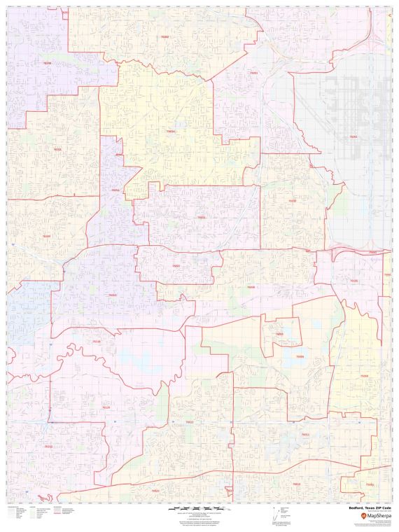 Bedford ZIP Code Map