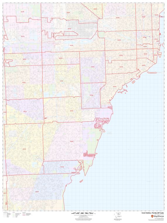 Coral Gables ZIP Code Map