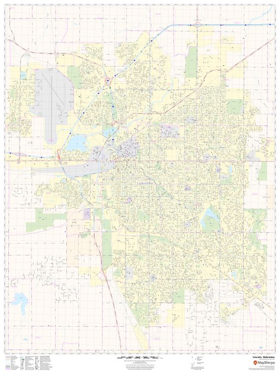 Lincoln Map Print,Nebraska Map Print,Circle Map Print,City Map Print,DIGITAL DOWNLOAD