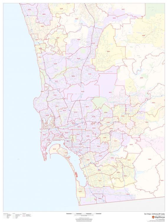 San Diego CA Zip Code Map