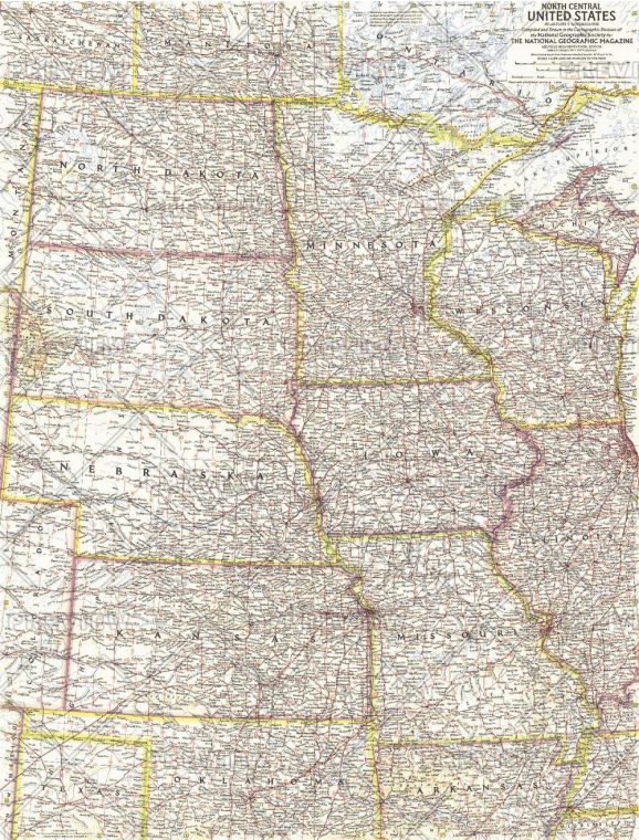 North Central United States Published 1958 Map
