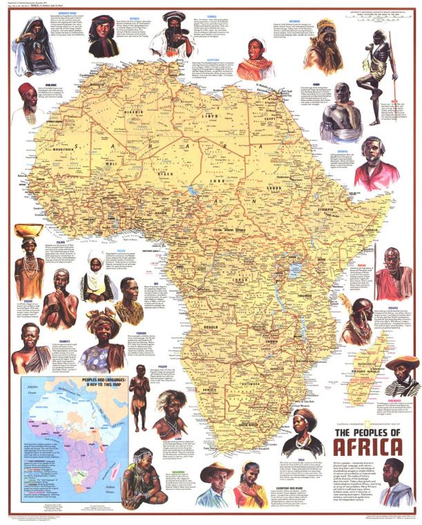 Peoples Of Africa Published 1971 Map