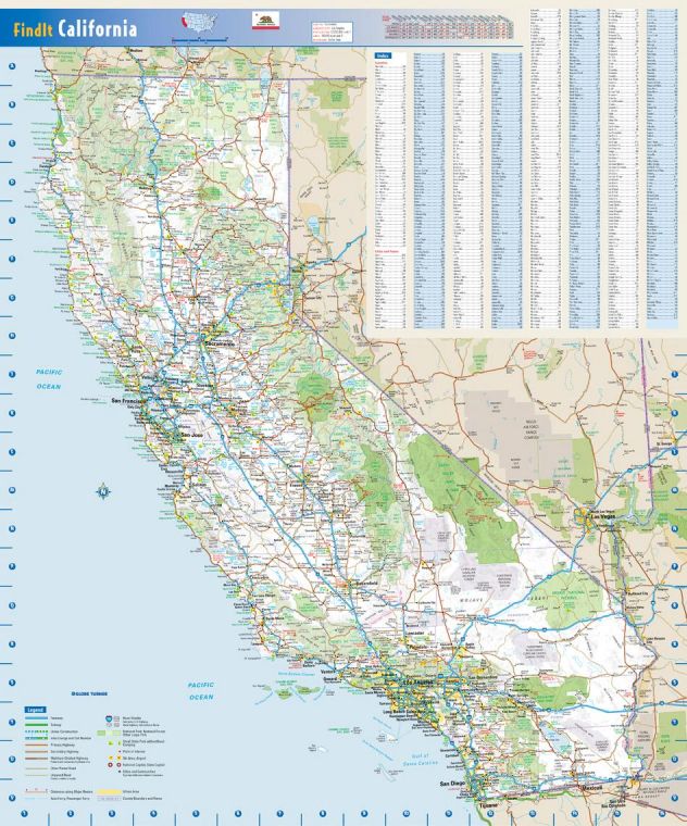 California State Wall Map
