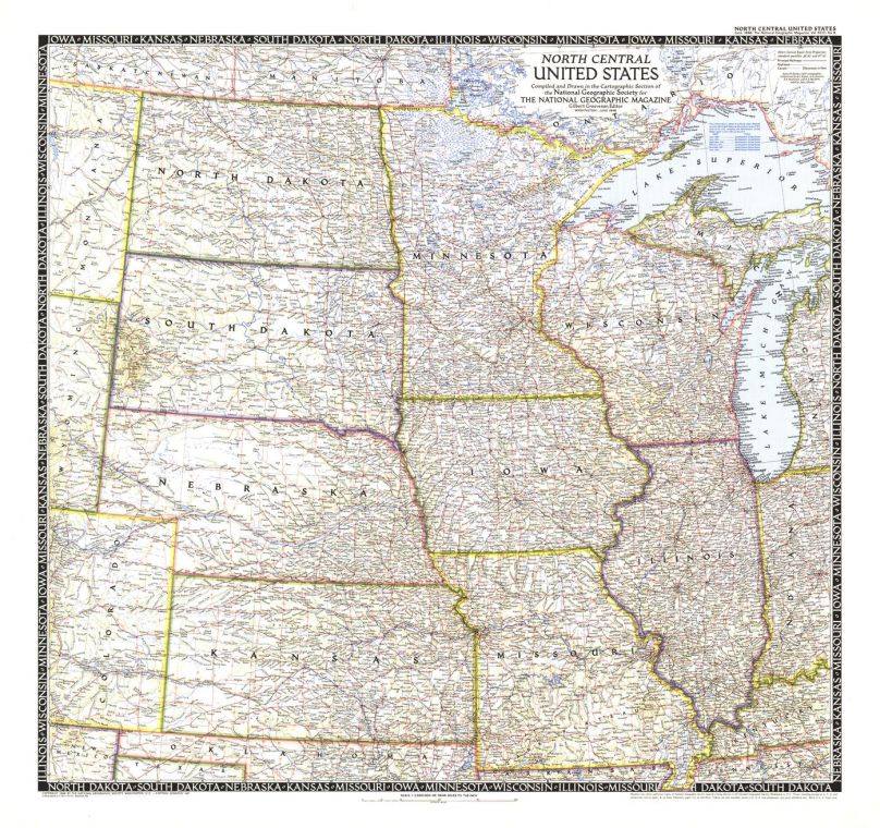 North Central United States Published 1948 Map