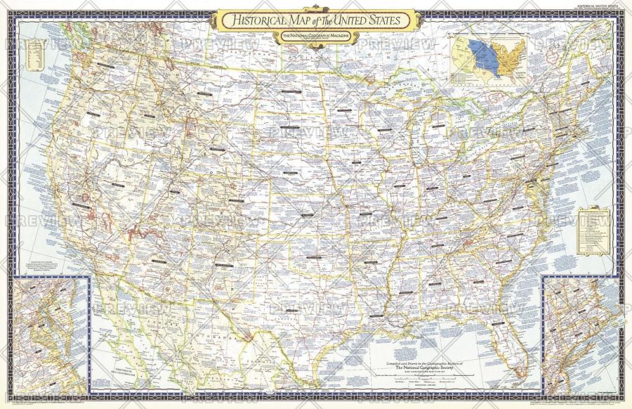 Historical Map Of The United States Published 1953
