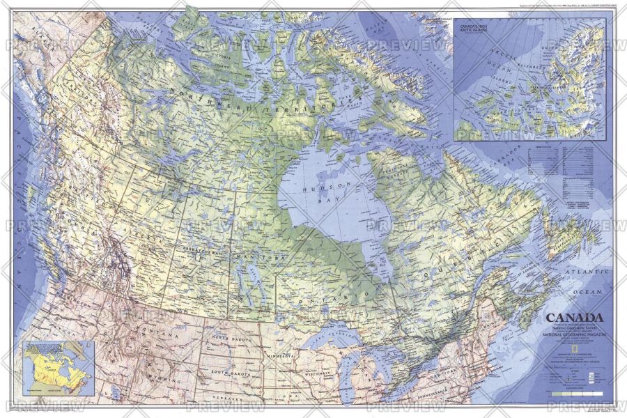 Canada Published 1985 Map