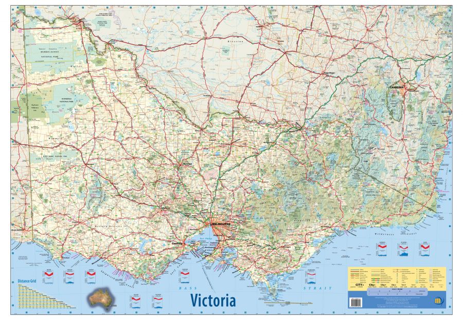 Victoria Australia State Wall Map 2