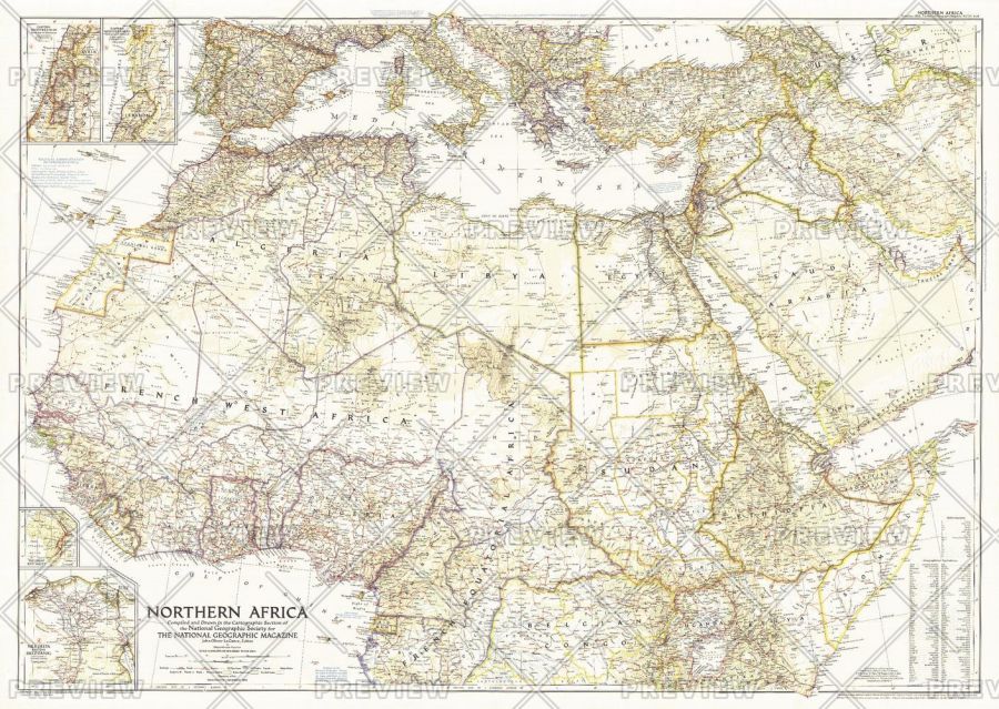 Northern Africa Published 1954 Map