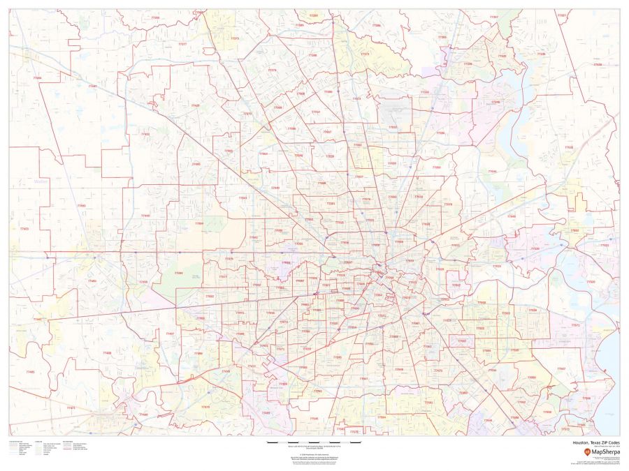 Houston Texas Zip Codes Map