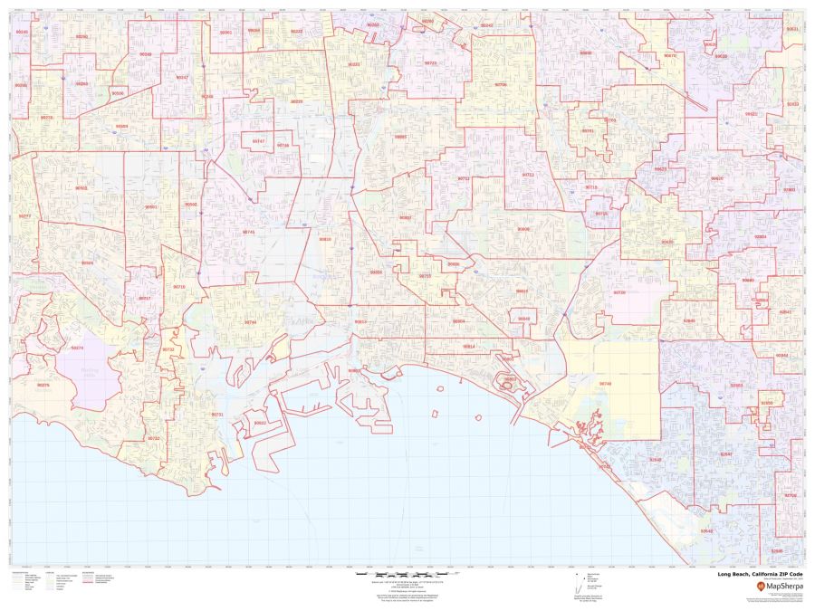 Long Beach ZIP Code Map