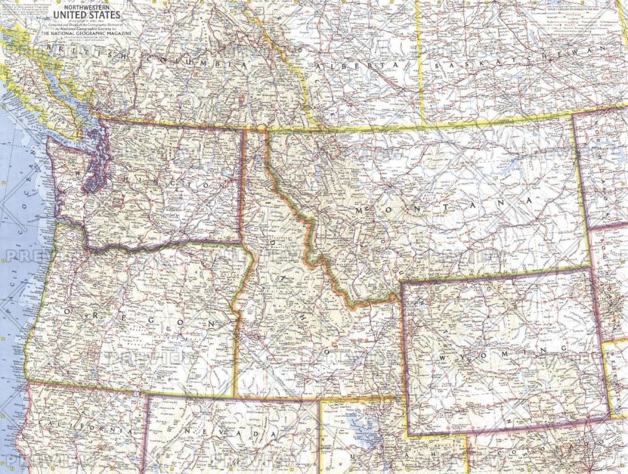 Northwestern United States Published 1960 Map
