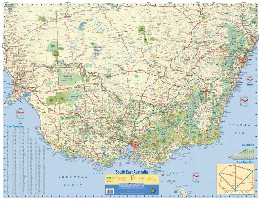 South East Australia Wall Map