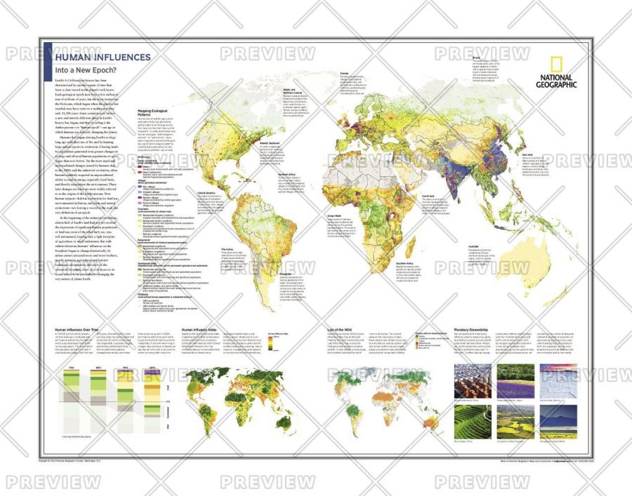 Human Influences Into A New Epoch Atlas Of The World 10Th Edition Map