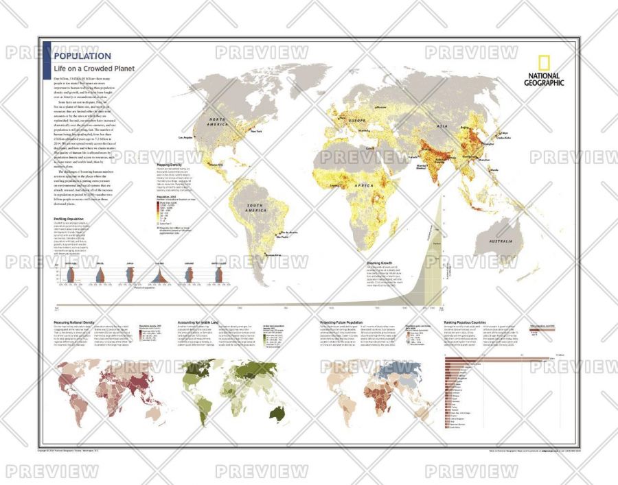 Population Life On A Crowded Planet Atlas Of The World 10Th Edition Map