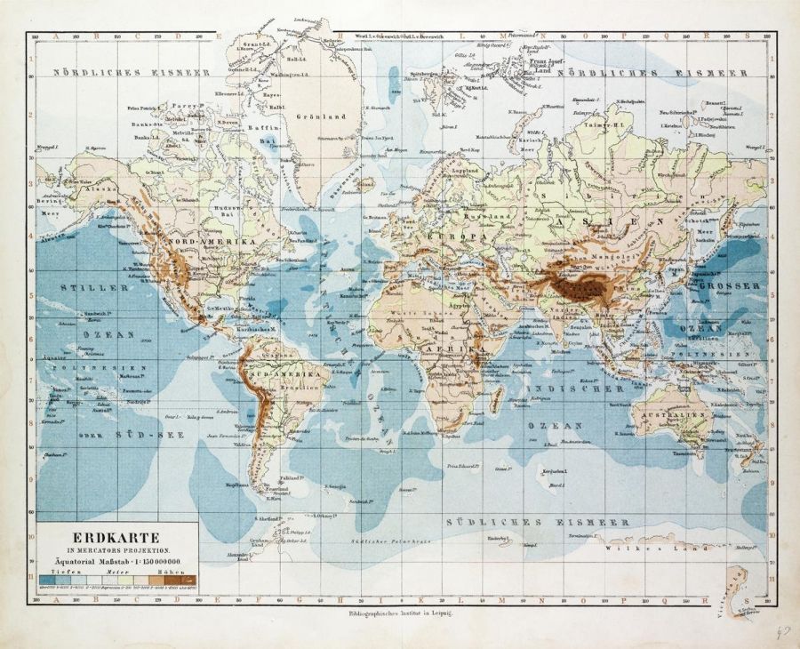 Map Of The World In German 1899